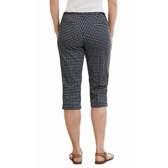 Gloria Vanderbilt Anita Belted Capri Pants Black White Size 18 - Picture 4 of 6